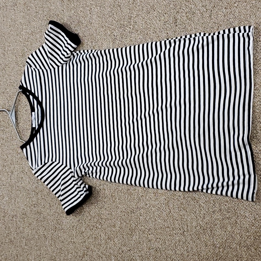 Zara Blue And White Stripped Sweater Dress Size Medium